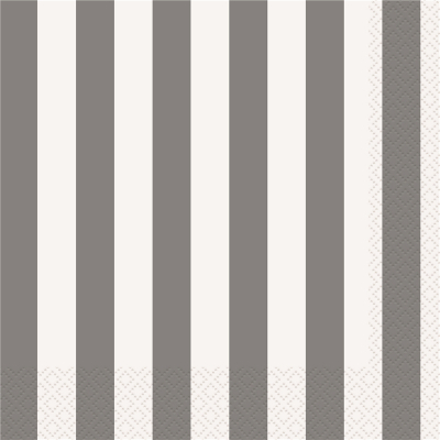 Stripes Silver Luncheon Napkins 16PK
