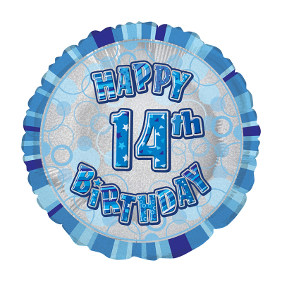 45cm Glitz Blue Foil Balloon 14