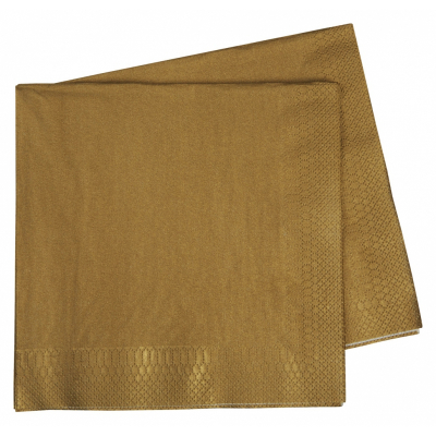 Five Star Dinner Napkin 40cm Metallic Gold 40PK