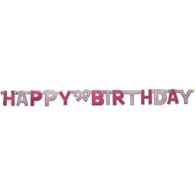 Glitz Birthday Pink Jointed Banner