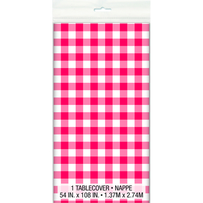 Red Gingham Plastic Tablecover