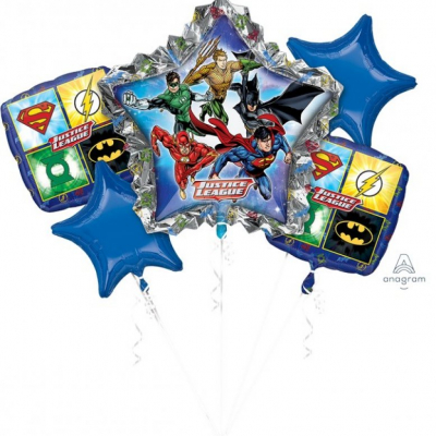 Justice League Foil Balloon Bouquet 5PK