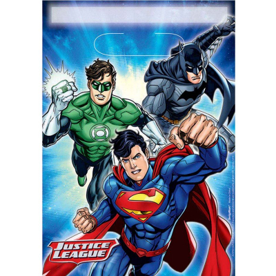 Justice League Folded Loot Bags 8PK