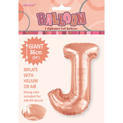 86cm 34 Inch Gaint Alphabet Letter Foil Balloon Rose Gold J