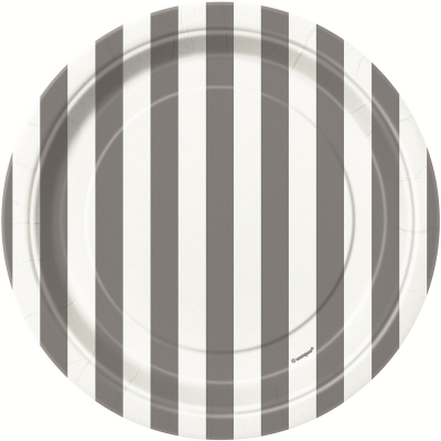 Stripes Silver 18cm Plates 8PK