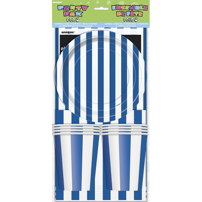 Stripes Royal Blue Party Pack 25PK