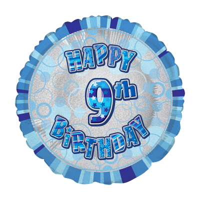 45cm Glitz Blue Foil Balloon 9