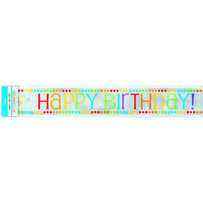 Rainbow Birthday Foil Banner 12Ft 12PK
