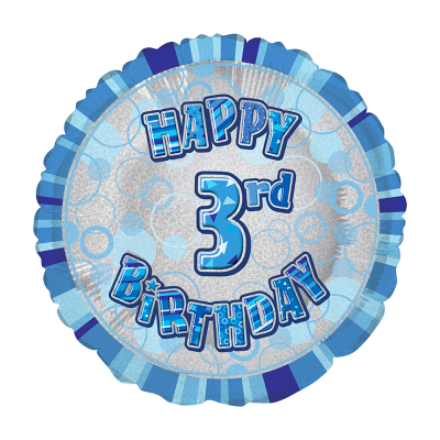 45cm Glitz Blue Foil Balloon 3