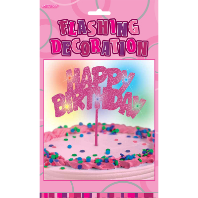 Glitz Birthday Pink Flashing