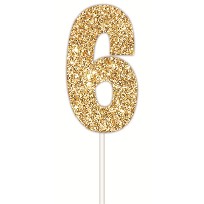 Golden Glitter Cake Topper 6