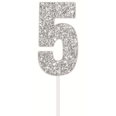 Silver Glitter Cake Topper 5