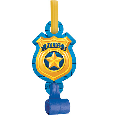Police Party Blowouts With Medallions 8PK