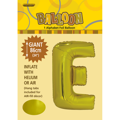 86cm 34 Inch Gaint Alphabet Foil Balloon Gold E