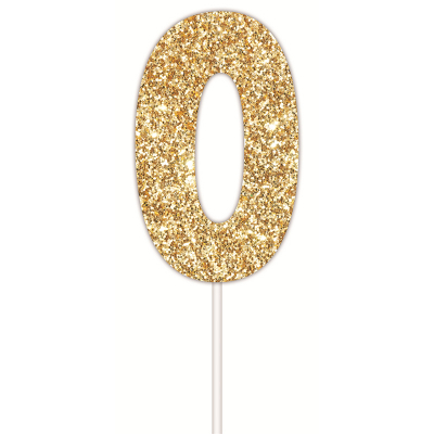 Golden Glitter Cake Topper 0