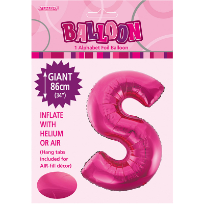 86cm 34 Inch Gaint Alphabet Foil Balloon Dark Pink S