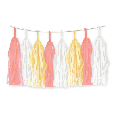 Tassel Garland Pink White Yellow 15PK