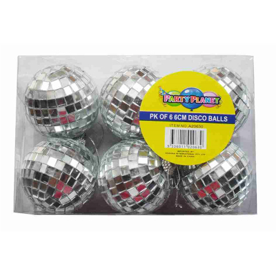 Disco Mirror Ball 6cm 6PK