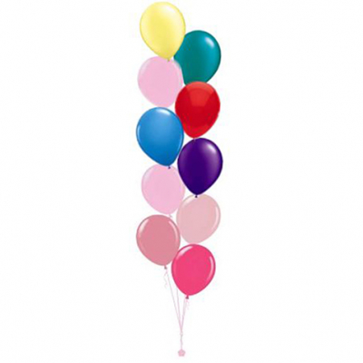 Plain Colour Helium Balloon Bouquests 10 Balloons