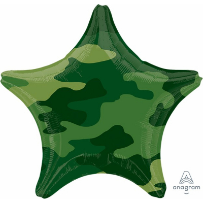 45cm Standard Foil Balloon Star Camouflage