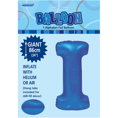 86cm 34 Inch Gaint Alphabet Foil Balloon Royal Blue I