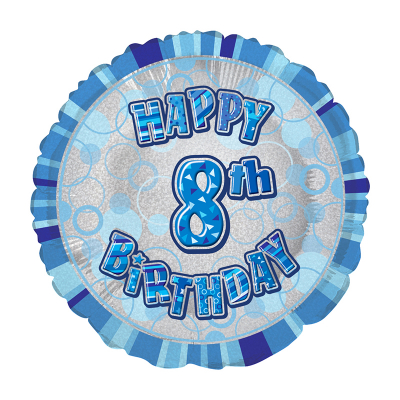 45cm Glitz Blue Foil Balloon 8