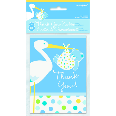 Boy Stork Thankyou Notes 8PK