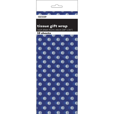 Polka Dots Tissue Sheets Royal Blue 10PK