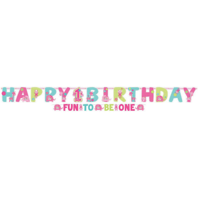 One Wild Girl Letter Banner 2PK