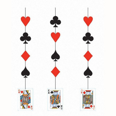 Card Night Hanging Decoration Cutouts 3PK