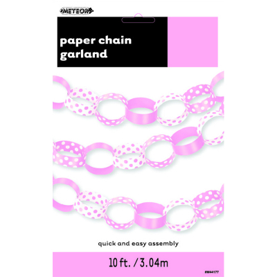 Polka Dots Paper Chain Pastel Pink