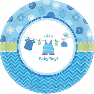 Shower with Love Boy 17cm Plates 8PK