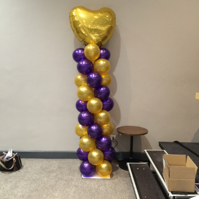 Balloon Column with Small Heart Foil Balloon