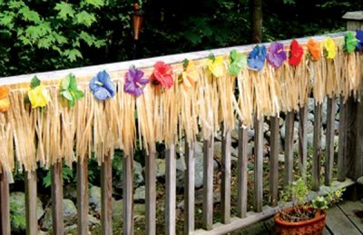 Luau Deck Fringe Decoration Plastic