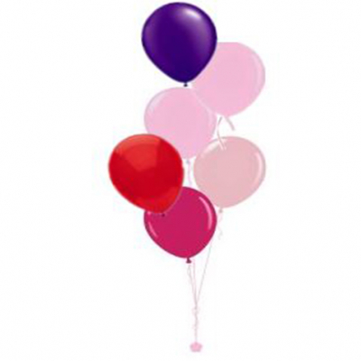 Plain Colour Helium Balloon Bouquests 6 Balloons