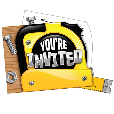 Handyman Tools Invitations You're Invited 8PK