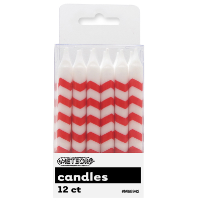 Chevron Candles Red 12PK