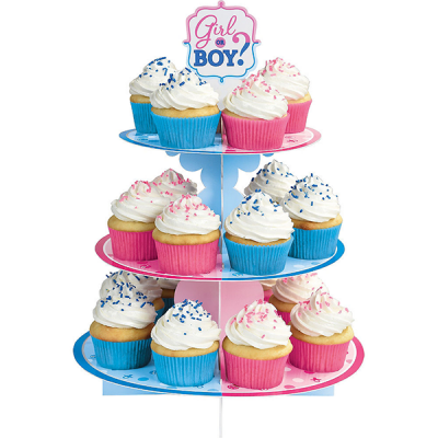 Girl or Boy? Treat Cupcake Stand Cardboard