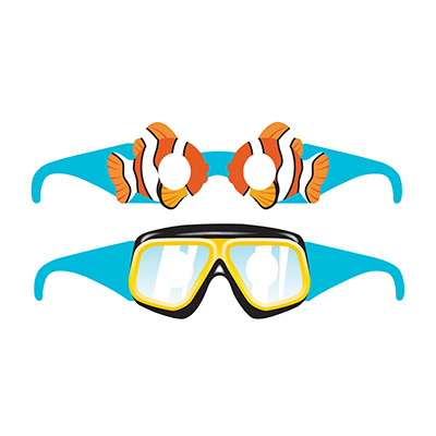 Ocean Party Glasses Assorted Designs 6PK