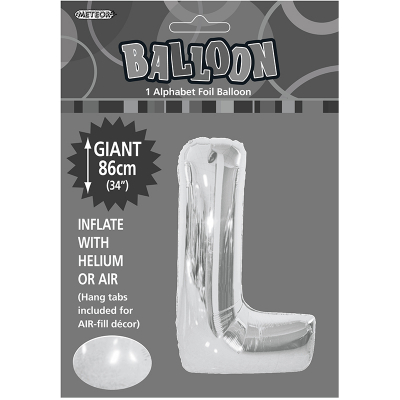 86cm 34 Inch Gaint Alphabet Foil Balloon Silver L