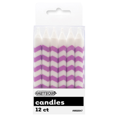 Chevron Candles Purple 12PK