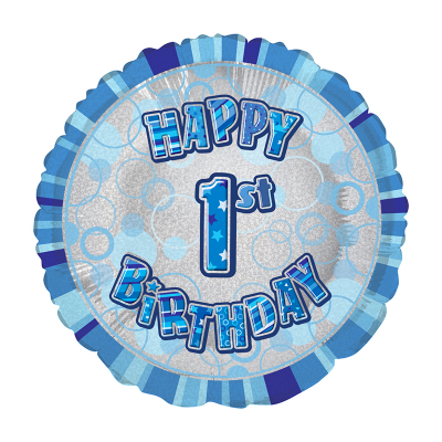 45cm Glitz Blue Foil Balloon 1