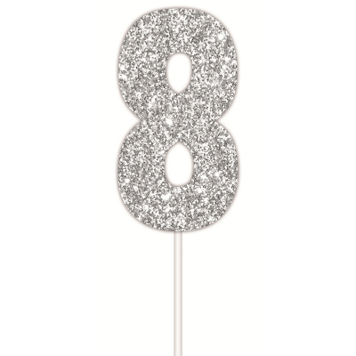 Silver Glitter Cake Topper 8