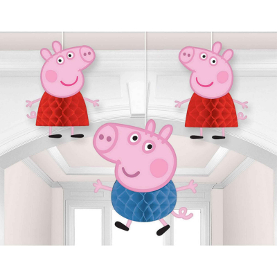 Peppa Pig Honeycomb Decorations 3PK