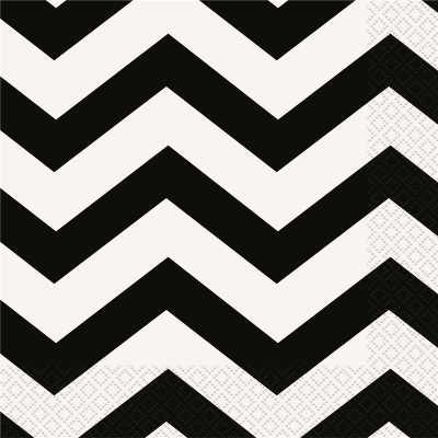 Chevron Luncheon Napkins Black 16PK