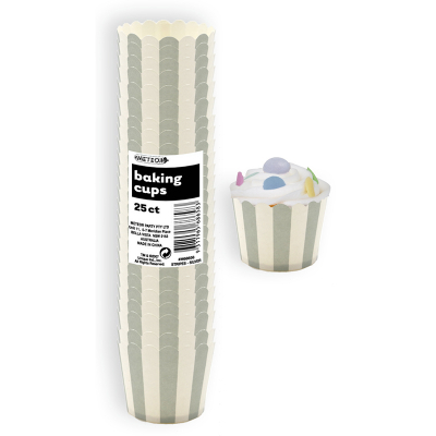 Stripes Silver Baking Cup 25PK