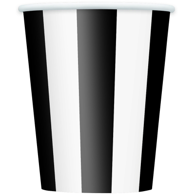 Stripes Black Cups 6PK