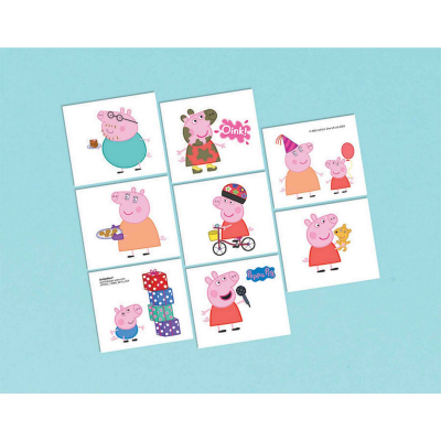 Peppa Pig Tattoo Favors 8PK