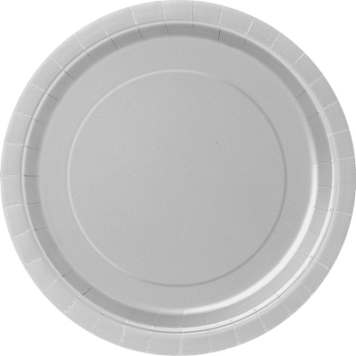 Paper Around Plates 18cm - Silver 8PK