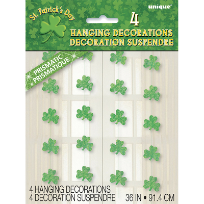 St Patrick's Day Shamrock Hanging Decoration 4PK